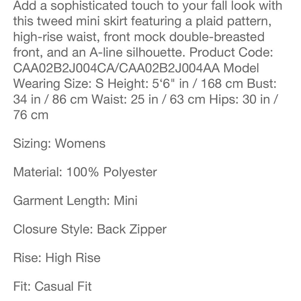 Women's Plaid Tweed
Double Breasted Mini
Skirt - nwt - Picture 5 of 6